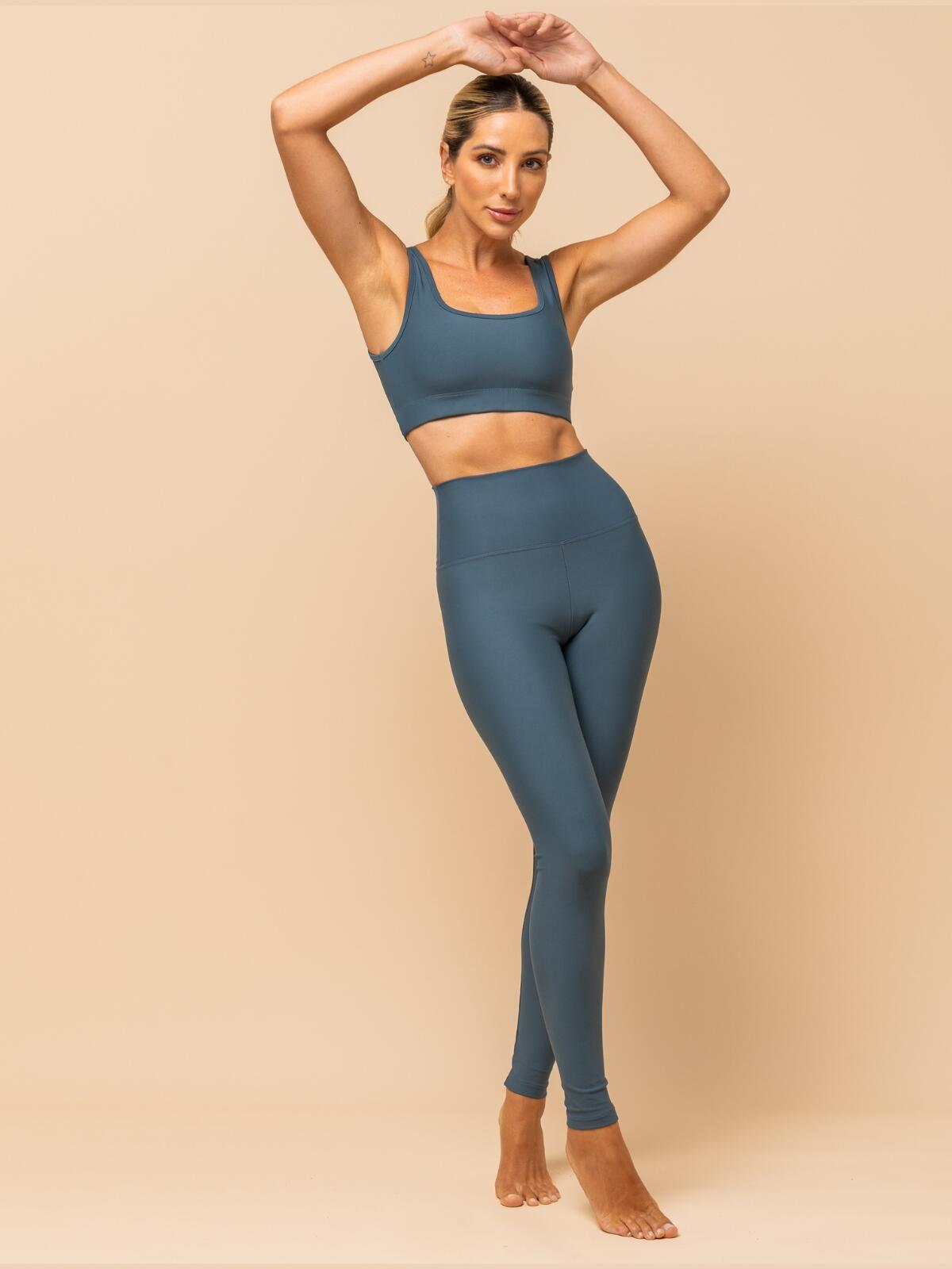 Teal Sports Top – Wide Straps & Square Neckline