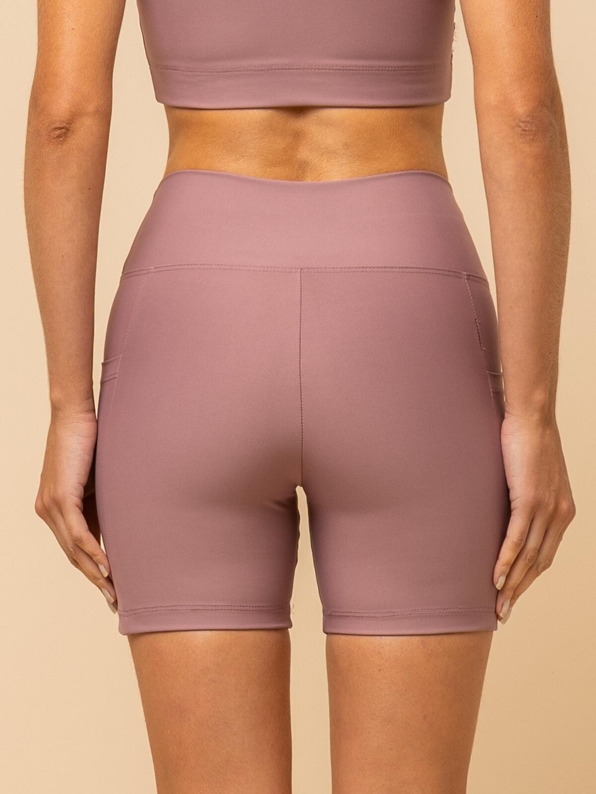 High-Waist Pink Shorts – Compression & Pocket