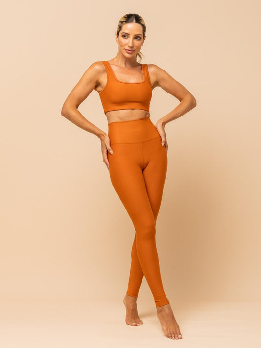 High-Waist Legging Burnt Orange – Compression & Comfort