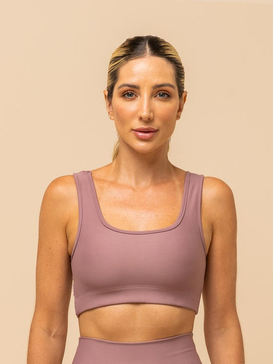 Pink Sports Top – Wide Straps & Square Neckline